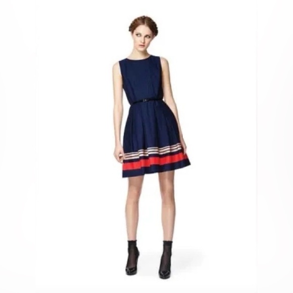 Jason Wu-For Target-Dress-Navy-Pink-Red-Fit & Flare-Retro Vibes-Sz 10 - Picture 1 of 13